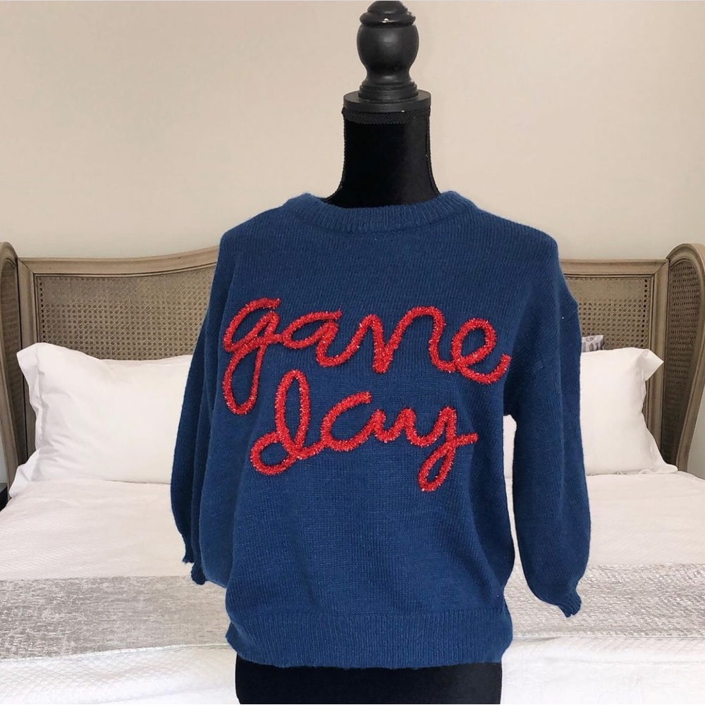 BiBi Game Day Sweater Blue& Red Great condition worn twice Medium